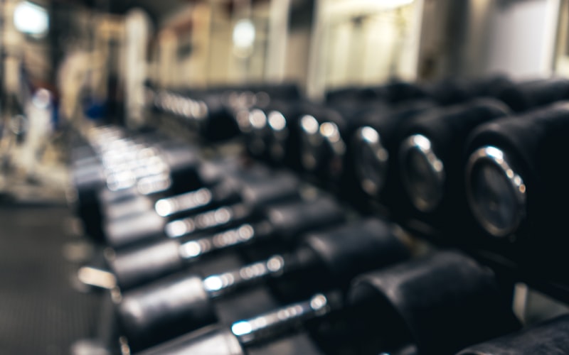 Close up of clean workout equipment.